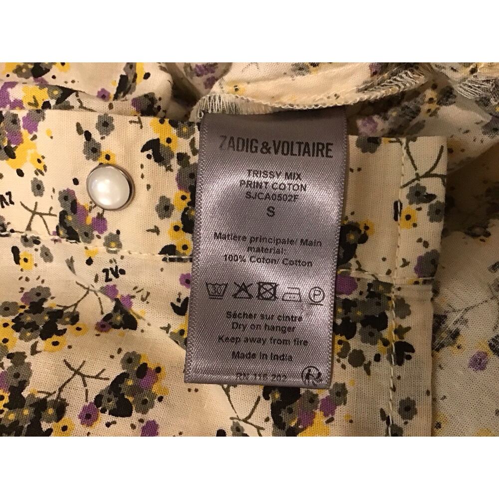Zadig & Voltaire Trissy Mix Cotton Shirt Sz S 2020 Runway Collection Designer - Picture 10 of 12